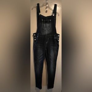 Wallflower. Large women overall pants. Dark denim. Skinny leg. Great condition.
